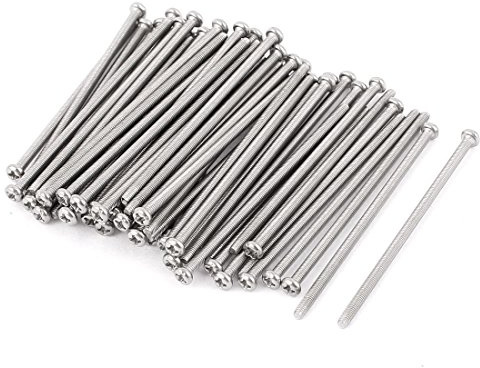 sourcing map Tornillos de cabeza plana Phillips de acero inoxidable 304 de M3 x 70 mm, 60 piezas