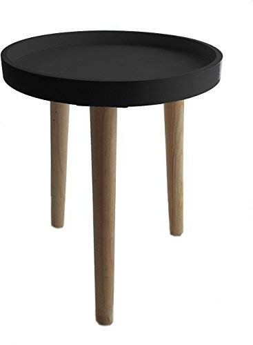 Spetebo Deko Holz Tisch 36x30 cm - schwarz - Kleiner Beistelltisch Couchtisch Sofatisch