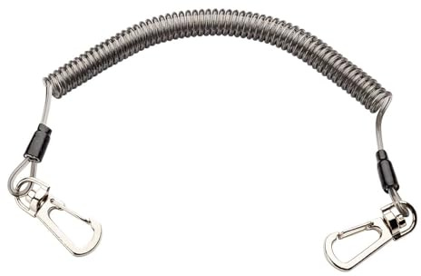 Herbertz Spiralkabel, Stahlseil, kunststoffummantelt, Zwei Karabinerhaken, 912600