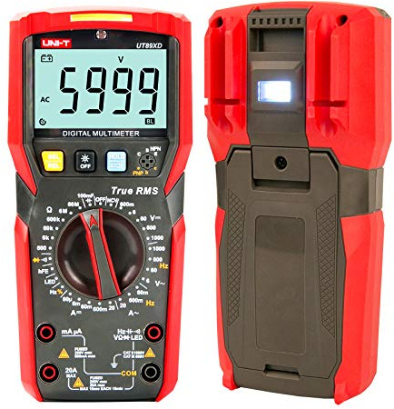 UNI-T UT89XD Digital Multimeter, True RMS, 6000 Counts, Voltmeter, Ammeter, Capacitance, Frequency, Resistance Test, Dual Range NCV, LED, Auto Backlight