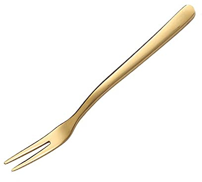 ZEDACA® 10 Pcs Stainless Steel Two-Tine Fruit Fork Tableware Kitchen Tool Cake Dessert Fork-Gold