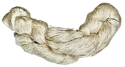 Revolution Fibers Mulberry Silk Lace Yarn, 100% Pure Off-White (Undyed) Lace Weight Skein Silk 20/2, Can Be Dyed, 100 Grams - 1000 Yards per Hank, Weaving, Crafting, Crochet, Knitting (1-Pack)
