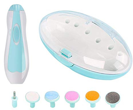 Baby Nagel multifunctional Sicher Elektrische Baby Nagel, baby Nagel Datei Kit mit Zusätzliche Ersatz, Neugeborenen Kleinkind Zehen und, Blau