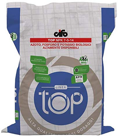 Top NPK 7-5-14 - Azoto, Fosforo e Potassio Biologici - Cifo - Conf. 25Kg