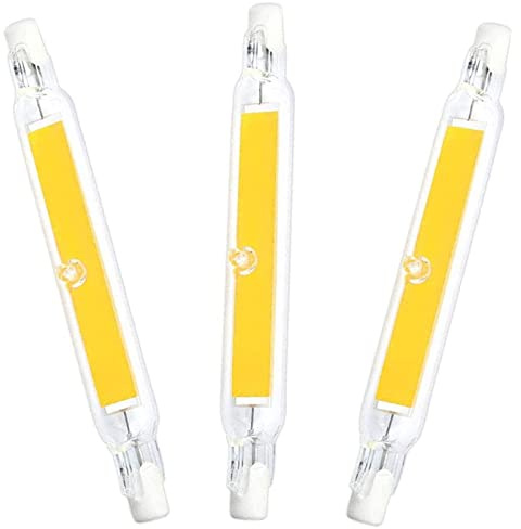 118mm 10W R7S LED Bulb (3 Pack) 100W Halogen Equivalent 118mm J-Type 10W 120V R7S Base 3000K Warm White J Type T3 118mm Double Ended Flood Light Bulbs 360°Beam Angle Landscape Lights,3-Pack