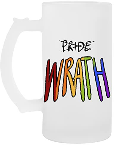 Gay WRATH (rainbow) - Long Exposure Comic Glas Bier Becher Tasse Glass Beer Mug Cup