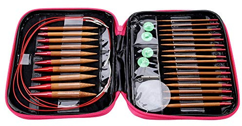 Bambus Rundstricknadel Set 25 mm, austauschbare Stricknadeln für Socken und mehr, Bambus Stricknadeln