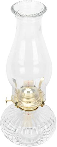 DOITOOL Vintage Glass Oil Lamp Kerosene Lanterns- Retro Decorative Oil Lamps for Indoors- Lamp Oil Indoor Odourless for Power Failure Emergency