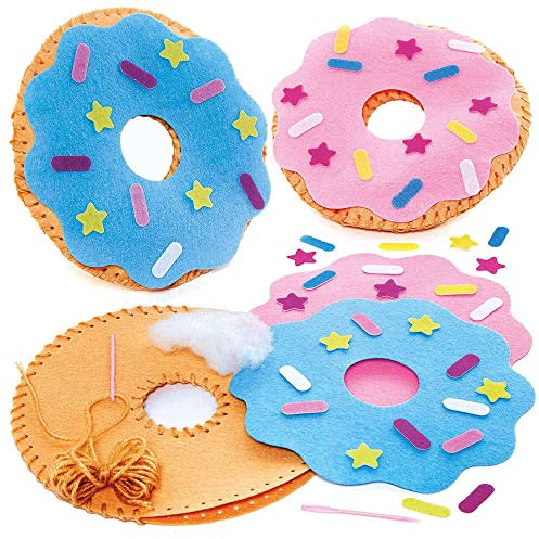 Baker Ross Doughnut Kudde Sömnad 2 Kits för Ungar