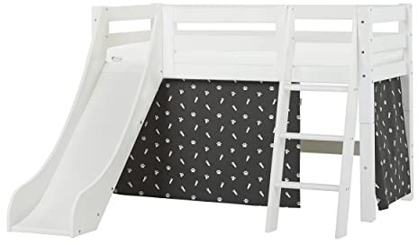 Hoppekids ECO Luxury Hochbett mit Rutsche | 70x160 | Haustiere Granitgrau | Mit schräger Leiter und passende Matratze | Das Nordische Umweltzeichen | FSC®-zertifiziertes | Entworfen in Dänemark