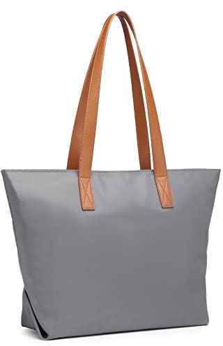 Miss Lulu Shopper Damen Groß HenkeltascheTasche Damen Schultertasche für Schule Einkauf aus Nylon wasserdicht 13 Zoll Laptoptasche Einheitsgröße