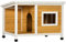 PawHut Hundehütte, Tannenholz, Hundehaus mit Terrasse und aufklappbarem Asphaltdach, Hütte für kleine Hunde, Indoor, Outdoor, wetterfest, Orange, 85,5 x 62 x 60 cm