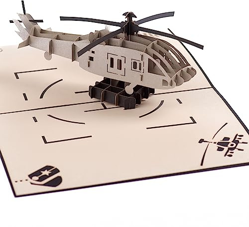 Apache Hubschrauber Pop Up Karte von Devine Cards | 3D-Geburtstagskarten | Army Navy Military Air Force