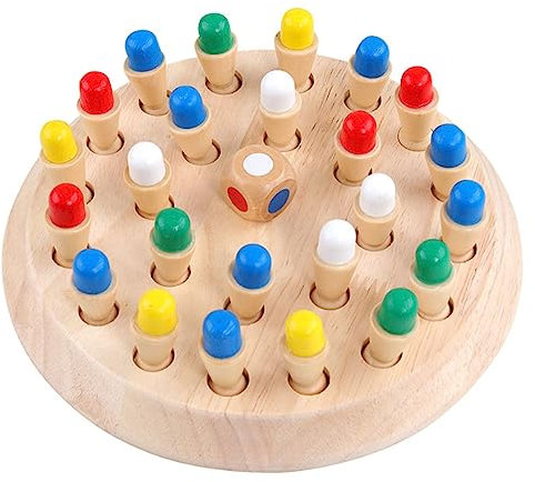 Xrten Memory Schach Holz, Gedächtnisspiele Kinder Memory Match Stick Schach Fördert das Gedächtnis und das Konzentration, Montessori Denkspiel Spiel Pädagogische Spielzeug für Kinder Erwachsene