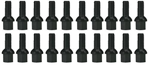 20x Radschrauben Radbolzen M14x1,5 27mm Kugelbund Kugel R13 SW17 Schwarz kompatibel mit Audi, Seat Skoda, VW Volkswagen