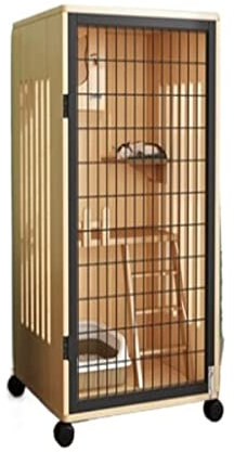 Katzenhütte Cat Villa Indoor Cat Room Home Cat House Übergroßer Freiraum Katzenschrank Katzenhaus Katzenstreu Luxus-Katzenkäfig Katzenvilla (Color : No Varnish)