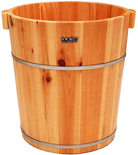 Barril de madera para pies Spa, cubo de madera para lavado de pies, bañera para pies de sauna, barril de baño para pies de cedro de 40 cm de alto, lavabo para remojar los pies en el hogar, barril para