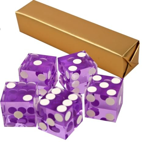 5 x Perfekte 19 mm Präzisions-Casino-Würfel/Craps (rosa)