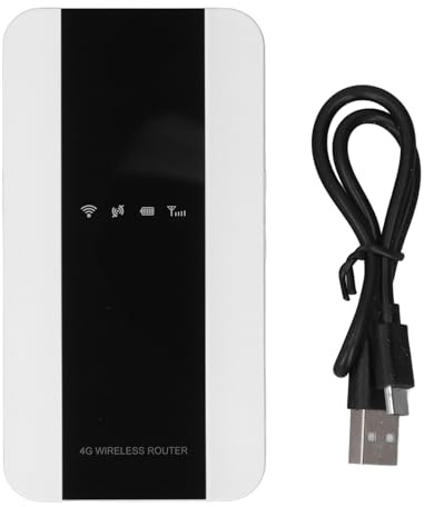 Módem USB WiFi Portátil 4G, Punto de Acceso WiFi Móvil Desbloqueado de 300 Mbps con Ranura para Tarjeta SIM, Enrutador WiFi Inalámbrico con Batería Recargable y de Larga Duración