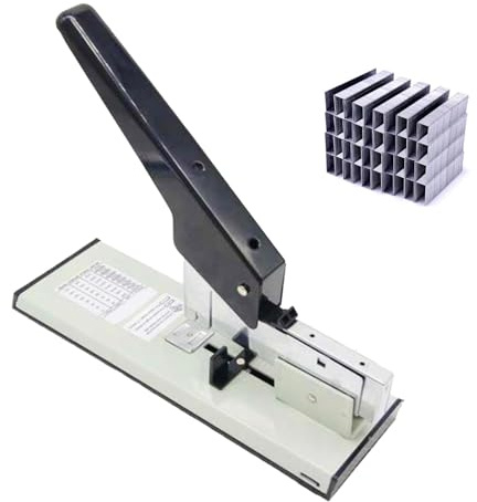 Natudeco Grapadora de Alta Resistencia Grapadora Manual de 210 Hojas de Capacidad Grapadora Industrial de Aleación con Grapa para Imprenta Industrial de Oficina Escolar