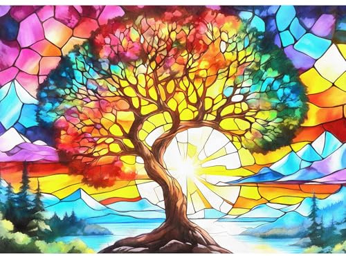 Jigsaw Puzzles for Adults 1000 Pieces jigsaw puzzles 1000 Piece for adults Natural Landscape Educational Games Home Decoration Puzzles (Tree of Life)