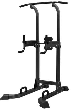 LYUCAYHQ Chaise Romaine, Station Musculation Multifonction Réglable en Hauteur sur 6 Niveaux, Barre de Tractions pour Salle de Sport à Domicile, Capacité de Poids de 300kg(Black)