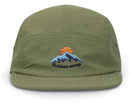 Clakllie Wasserdichte 5-Panel-Laufmütze, schnell trocknend, flache Krempe, Baseballkappe, bestickt, Trucker-Mütze, flacher Schirm, weiches Oberteil, Snapback-Hut, CDUK-DFB3-Grün, Einheitsgröße