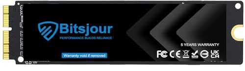 Bitsjour 256GB Interne SSD Festplatte Upgrade für MacBook Air A1465 A1466(2013-2015,2017), MacBook Pro Retina A1398 A1502(2013-2015), Originale Schnittstelle M.2 NVMe PCIe 3.0, mac OS vorinstalliert