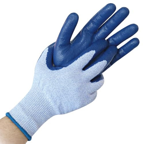 12 Stück Hygostar Schnittschutzhandschuhe Cut Allfood PU | PU-Beschichtung, wasserbasiert, Packung, blau, 11/XXL, L: 27cm, Arbeitshandschuhe, Schnittschutzhandschuhe, Baustellenhandschuhe