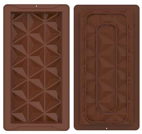 Chocolate Mould, Silicone Deep Chocolate Bar Mould, Silicone Mould Chocolate, Deep Chocolate Mould, Dubai Chocolate Mould, Thick Filled Silicone Moulds for Chocolate Praline Sweets (B, 2 Pieces)