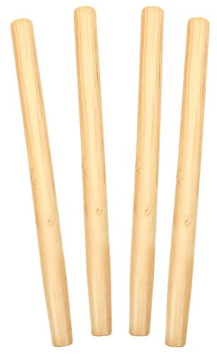 KONTONTY 4pezzi Manico in Legno Per Attrezzo Da Giardino Sostituzione Manico Per Forcone Realizzato in Legno Duro Solido Impugnatura Ergonomica Per Uso Prolungato Facile Installazione Per v