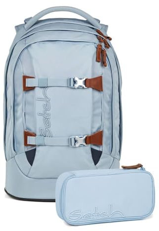 Satch pack Nordic Skandi Edition Schulrucksack Set 2tlg. inkl. Schlamperbox (Nordic Ice Blue)