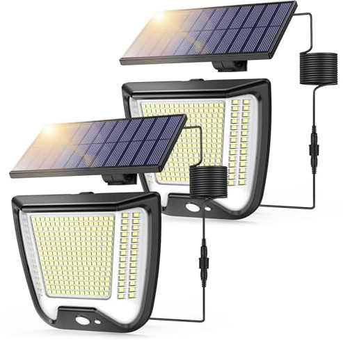 spqment Solarlampen Strahler Außen LED mit Bewegungsmelder, 288 LED Solar Lampe Aussen IP65 Wasserdicht 2Pcs