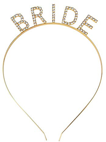 ZYWQ Bride Haarreif, Bride to be Haarreifen, Damen Elegant Haarreifen, Strass Haarschmuck für Junggesellinnenabschiede Hochzeit (Gold)