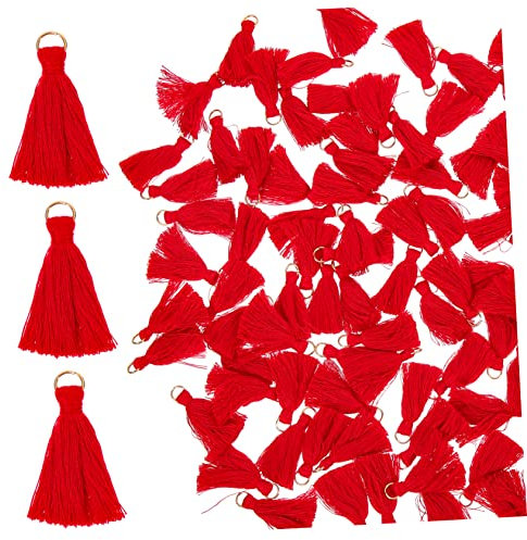 PERSELOSO 100stücke Quasten Elegante Handgefertigte Anhänger Rot Für Diy Schmuck Schlüsselanhänger Und Bastelprojekte Vielseitige Quasten Zum Aufhängen
