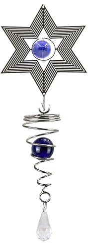 Sertay Reflectante Control Aves, Espiral Viento Reflectante, Carillón Viento Espiral, Repelente Pájaros Espiral Viento, Adecuado para Jardines, Balcones, Huertos, Casas, Cercas, Etc (Pentagrama)