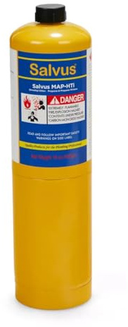 Salvus Map HTi MAPP Gas Fuel Bottle Designed for blowtorch Applications in Plumbing, Soldering, and Mechanics
