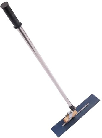 Cazzuola in acciaio inox per calcestruzzo con asta telescopica da 1,1 m - 2 m, per levigare pavimenti in cemento e cemento in cantieri e strade
