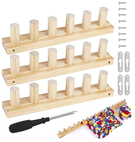 Stibtmr Stricken mit Webrahmen | 89 Zentimeter Holz Strickrahmen | Werkzeug Zum Weben Mit Grobem Garn,Für Häkeln, Bett, Sofa, Wohnzimmer, Heimdekoration, Herbst, Kinder, Erwachsene Und Anfänger