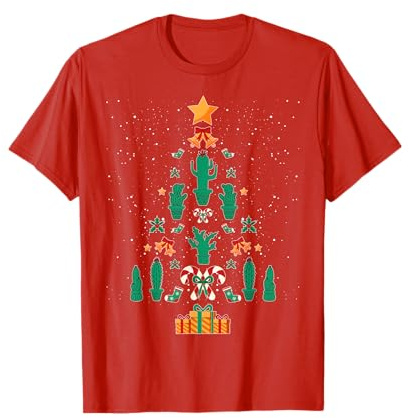 Succulent Cactus Christmas Tree Xmas T-Shirt