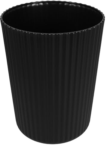LALADEFIEE Papelera de Plástico Negra Redonda sin Tapa Tamaño Mediano Bote de Basura para Cocina Baño y Oficina Contenedor Interior Resistente y Fácil Acceso Cesto Ecológico para Uso