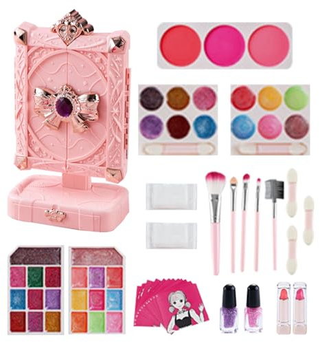 Spielschminke Für Kinder,Waschbar Fantasievoll Und Realistisch - Prinzessin Spiel-Make-up Echte Kosmetik-Spielwaren - Für Kinder Mädchen 3-10 Jahre Verkehrskostüm Party Geburtstag