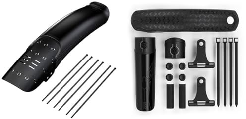 QOXEZY Juego de guardabarros delantero y trasero para bicicleta de montaña de 26/27.5/29 pulgadas para bicicleta, plástico PP y nailon, instalación sin herramientas, para neumáticos de 50-70 mm, color