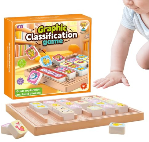 Matching Game - Puzzle Building Blocks, Matching Puzzle Building Cubes Blocks | Logical Thinking Interactive Set | Educational Brain-Boosting Toy For Boys Girls Preschoolers | Kids Learning Activity