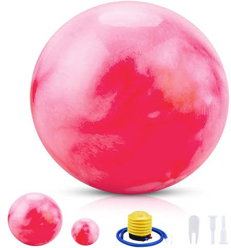 CkeyiN Pro Gymnastikball 65 cm mit Luftpumpe + Pilatesball 25 cm, Rot
