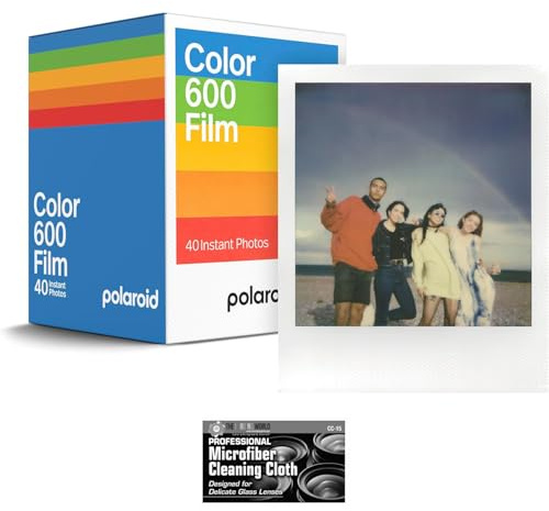 Polaroid Lot de 5 films instantanés couleur pour appareils photo 600 et i-Type avec chiffon de nettoyage