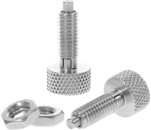 Zerodeko 2 Pezzi Pistoncini di Bloccaggio in Acciaio Inossidabile Manopola Zigrinata Antiscivolo Stantuffi a Molla Retrattili per Posizionamento e Fissaggio Accessori per Cassette