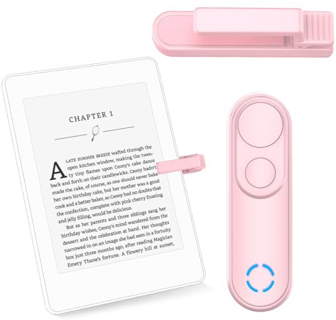 RF Remote Control Page Turner for Kindle Paperwhite Scribe Accessories, Page Turner Clicker for iPad Tablets Reading Novels Taking, Phone Camera Video Record Triggers Remote, Pink