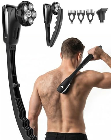 VIKICON 6D Back Shavers for Men: Long Handle Electric Body & Head Shaver