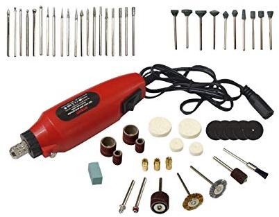 Amtech V2560 Mini Drill (60 Piece) with Bit Set for Craft and DIY. Electric Grinder Kit and Rotary Power Tool for Carving and Grinding